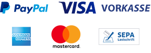 Logos Visa, PayPal, Mastercard, Vorkasse